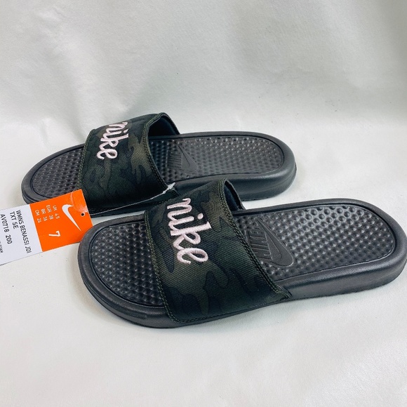 nike camouflage slippers